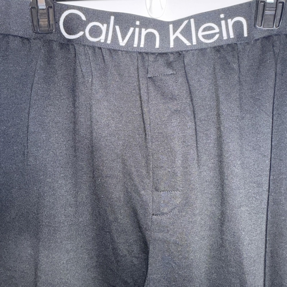 Calvin Klein Mens Large Black Cotton Microfiber Bold Logo Sleepwear Pants Pajama - Picture 3 of 10